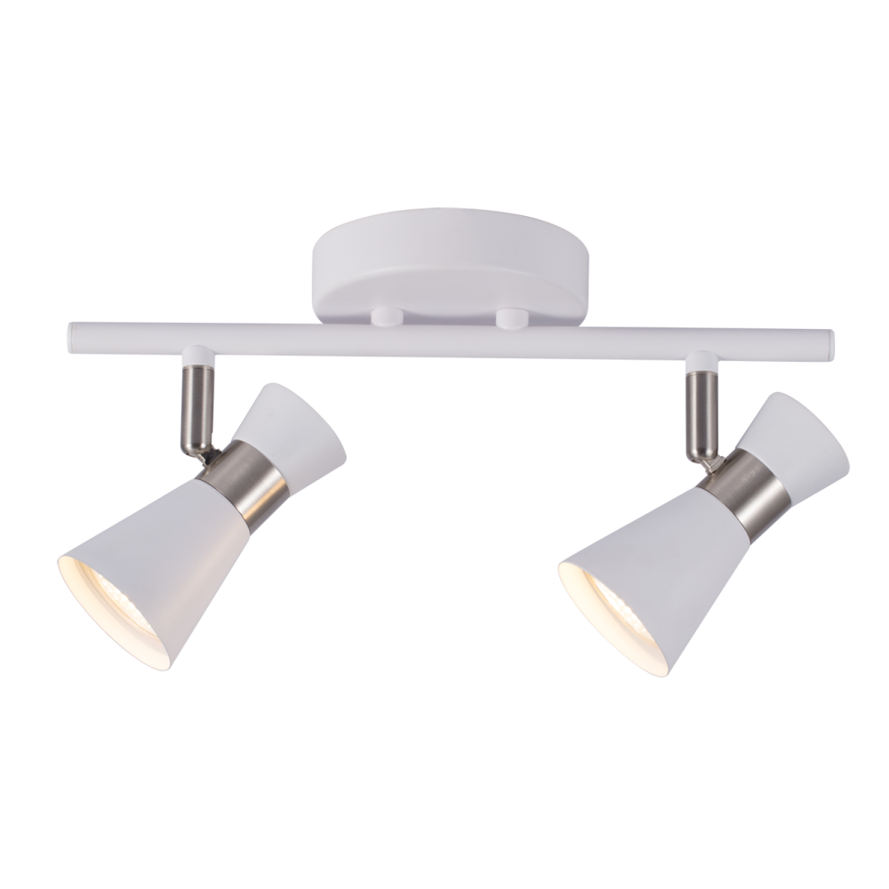 APLIQUE DOBLE 2XGU10 BLANCO/PLATIL